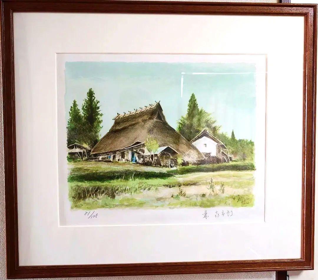 臼井幸彦、油彩画「デボラ」、FSM 真作】版画 林喜市郎 山陰の民家