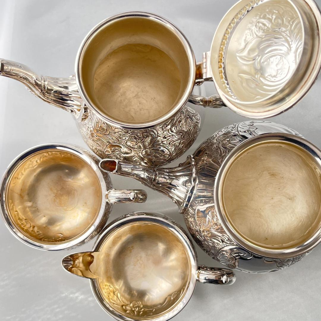 Barker Ellis】 ビクトリアンのティーサービス 4点 ティーポット 銀