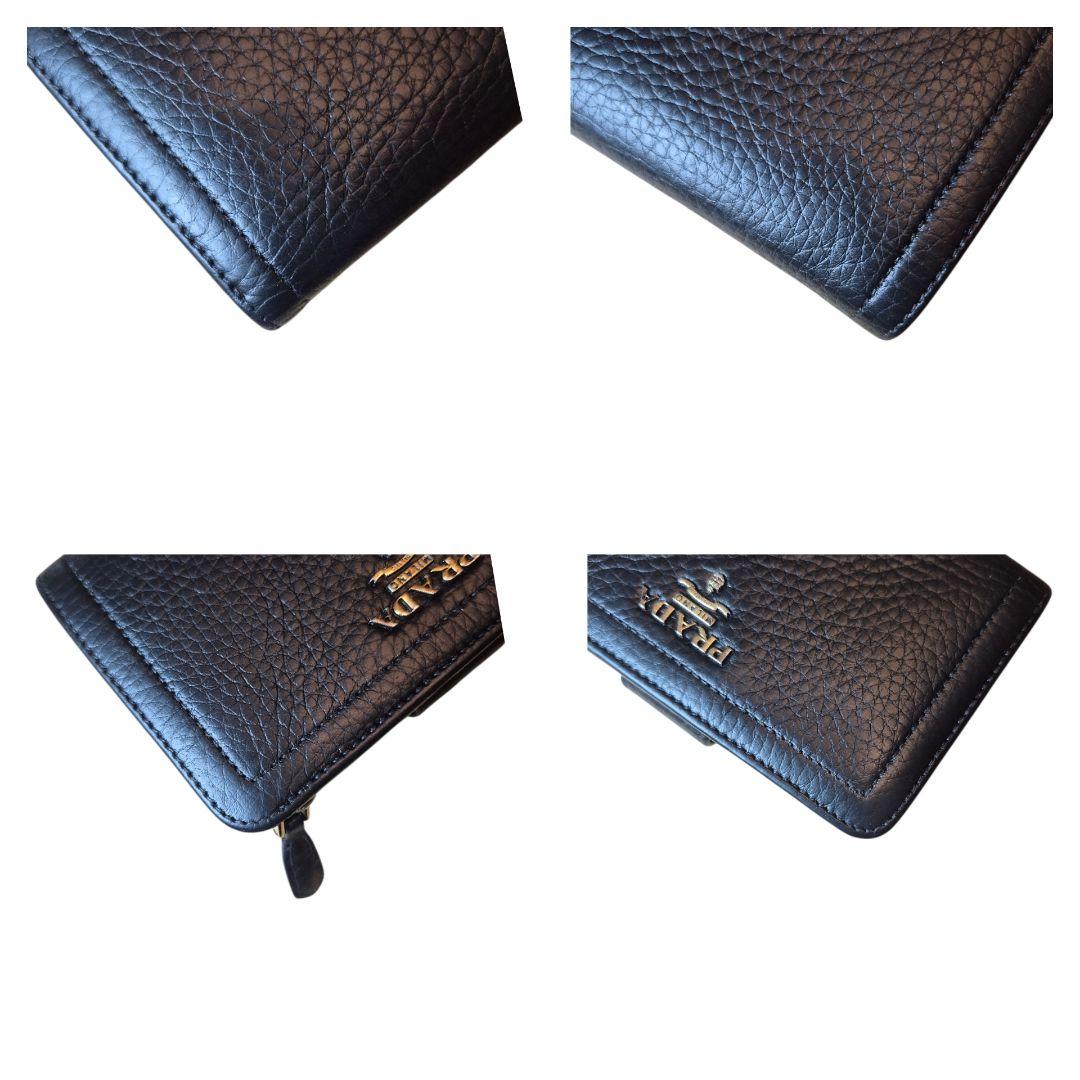 ＰＲＡＤＡ　プラダ　サフィアーノ　二つ折り財布　L字ファスナー　ブラック