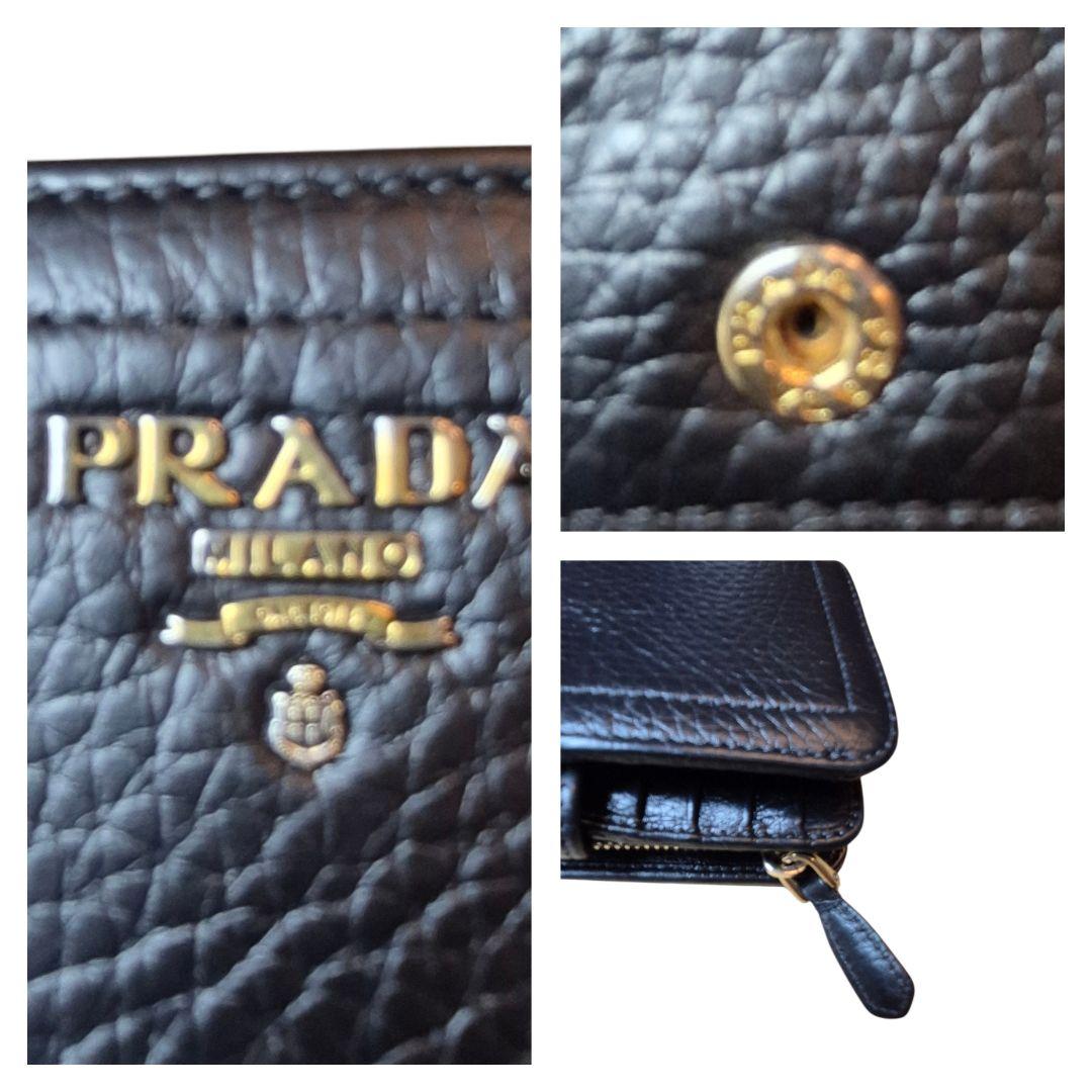 ＰＲＡＤＡ　プラダ　サフィアーノ　二つ折り財布　L字ファスナー　ブラック