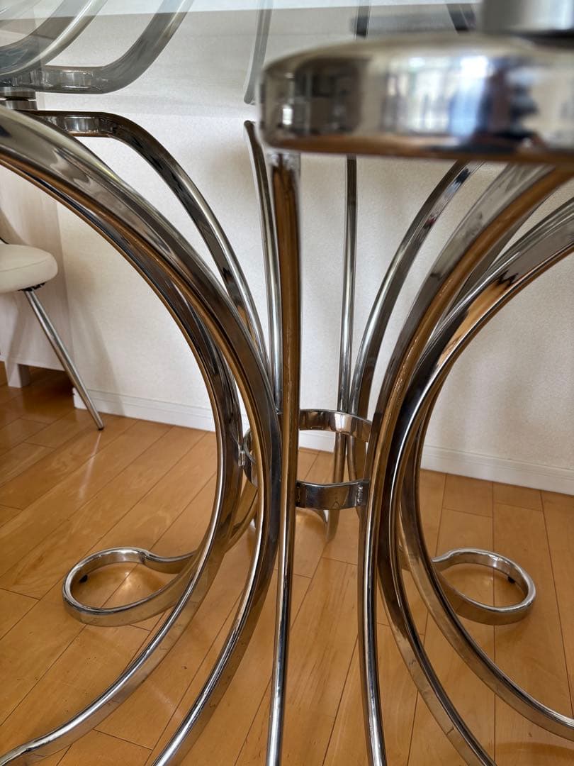 ダイニングテーブル/ガラステーブル/丸テーブル/おしゃれテーブル