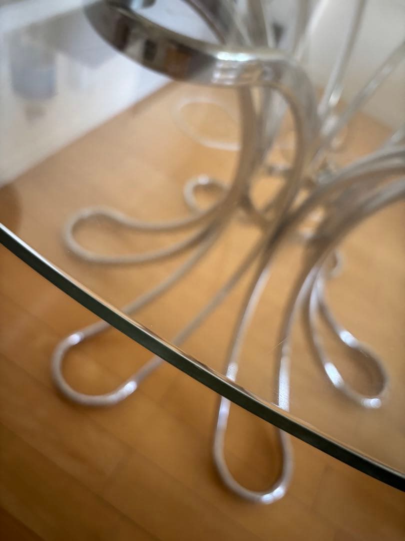 ダイニングテーブル/ガラステーブル/丸テーブル/おしゃれテーブル