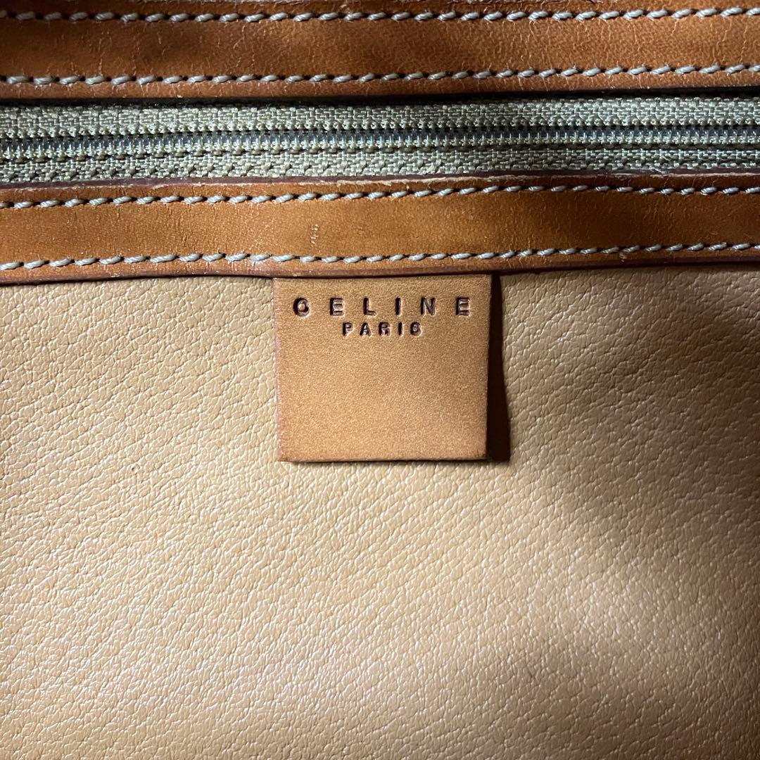 2511-41｜セリーヌ ハンドバッグ ブラウン マカダム柄 トリオンフ