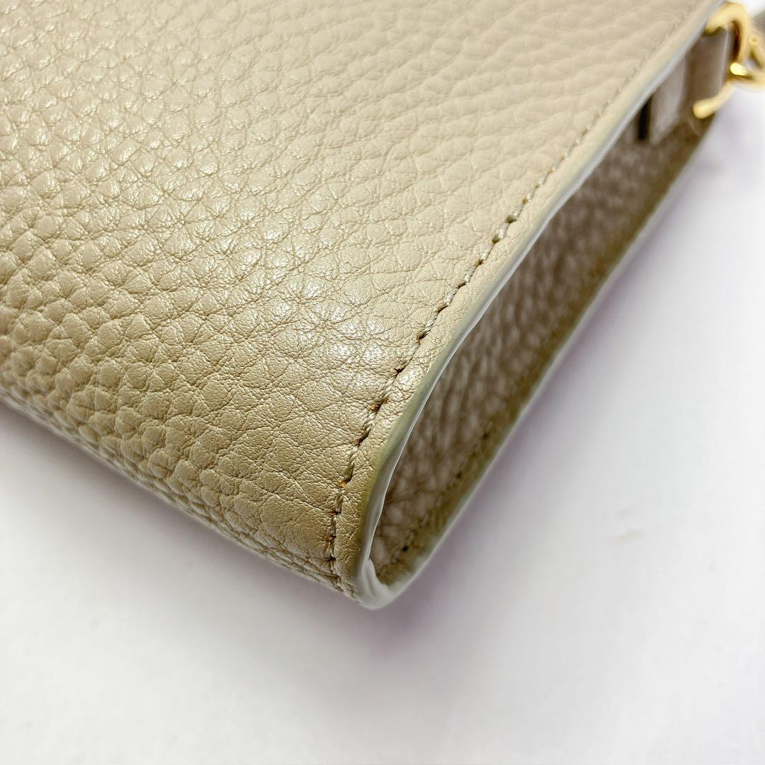 3335◯ TORY BURCH ベージュ レザー ショルダーバッグ