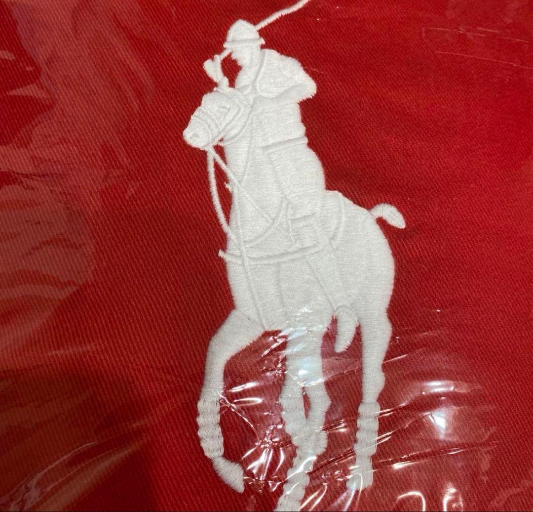 新品未使用　高級　レトロ　クッションカバー　ラルフローレン　赤