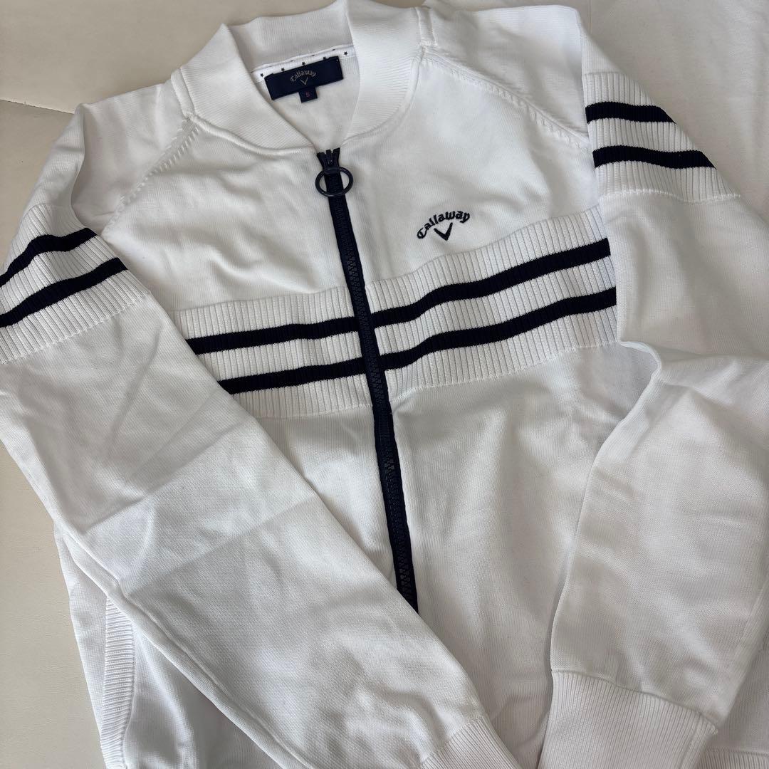 【6点セット】Callaway ゴルフウェアセット一式 ホワイト/ネイビー