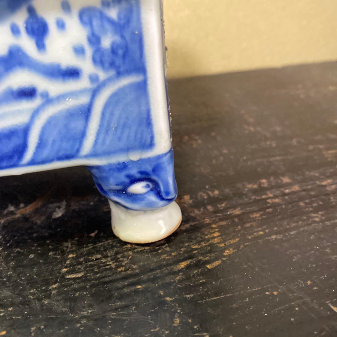 大明万暦年制年号 染付獣頭脚付筆洗 - メルカリ