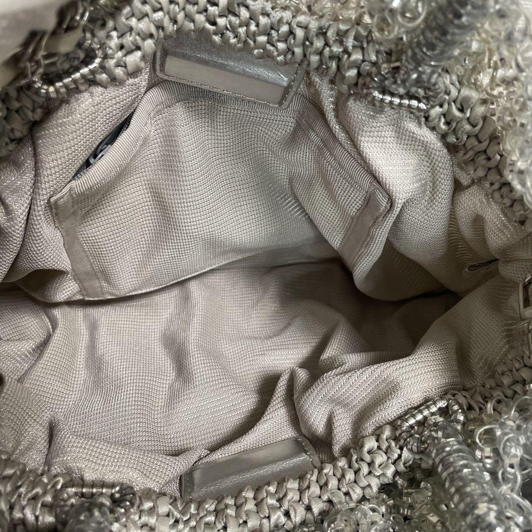 アンテプリマ ワイヤーバッグ リボンチャーム シルバー 2WAY