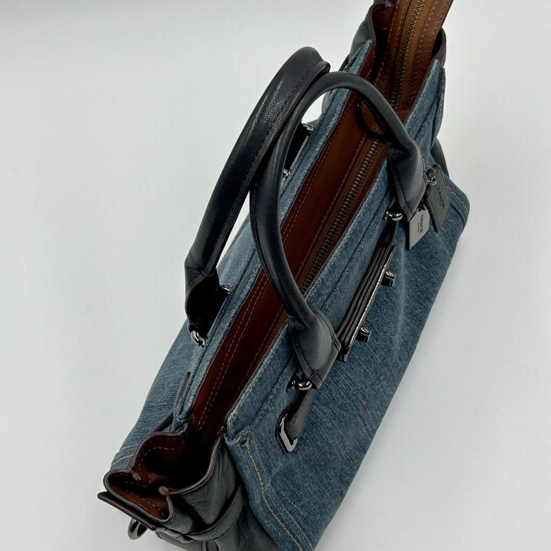 美品✨coach コーチ スワッガー27 ハンドバッグ デニム レザー 2way