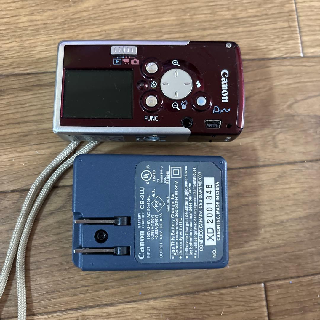 ジャンク Canon IXY DIGITAL L2 レッド 本体と充電器付き