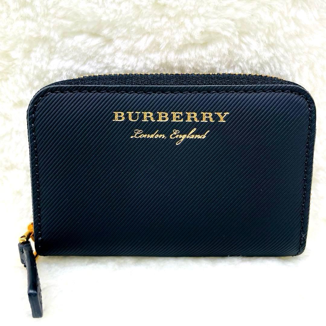 未使用級 バーバリー 財布 ケース ラウンドファスナー ブラック 付属品有