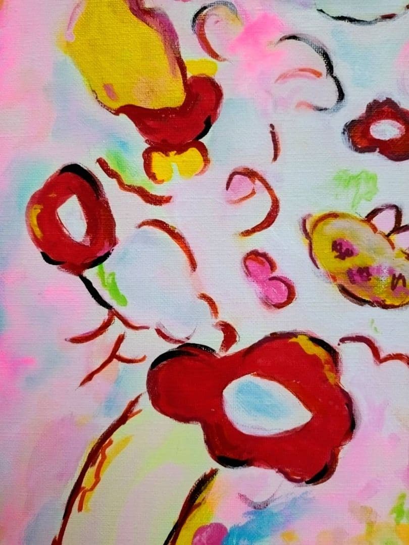 F6号】ロッカクアヤコ 手描き作品/表裏サイン・裏描き有/油彩/アクリル