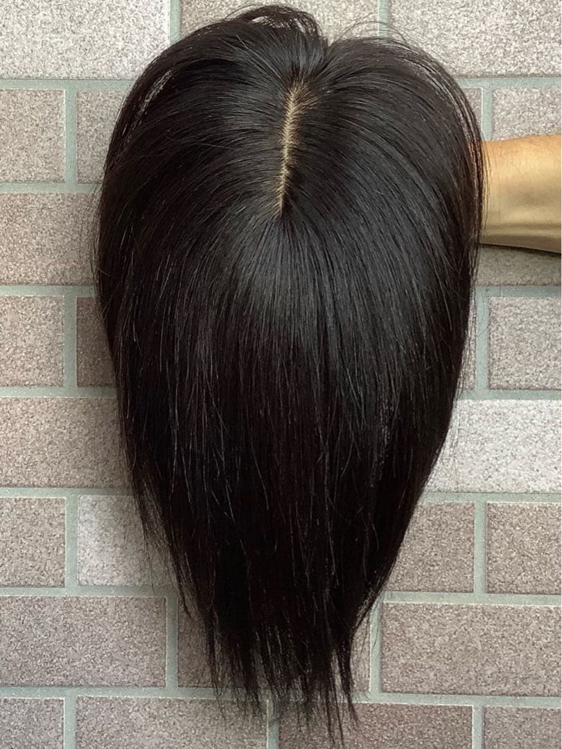 人毛100% 総手植 医療用 部分ウィッグ ヘアピース ブラウン ショート前髪