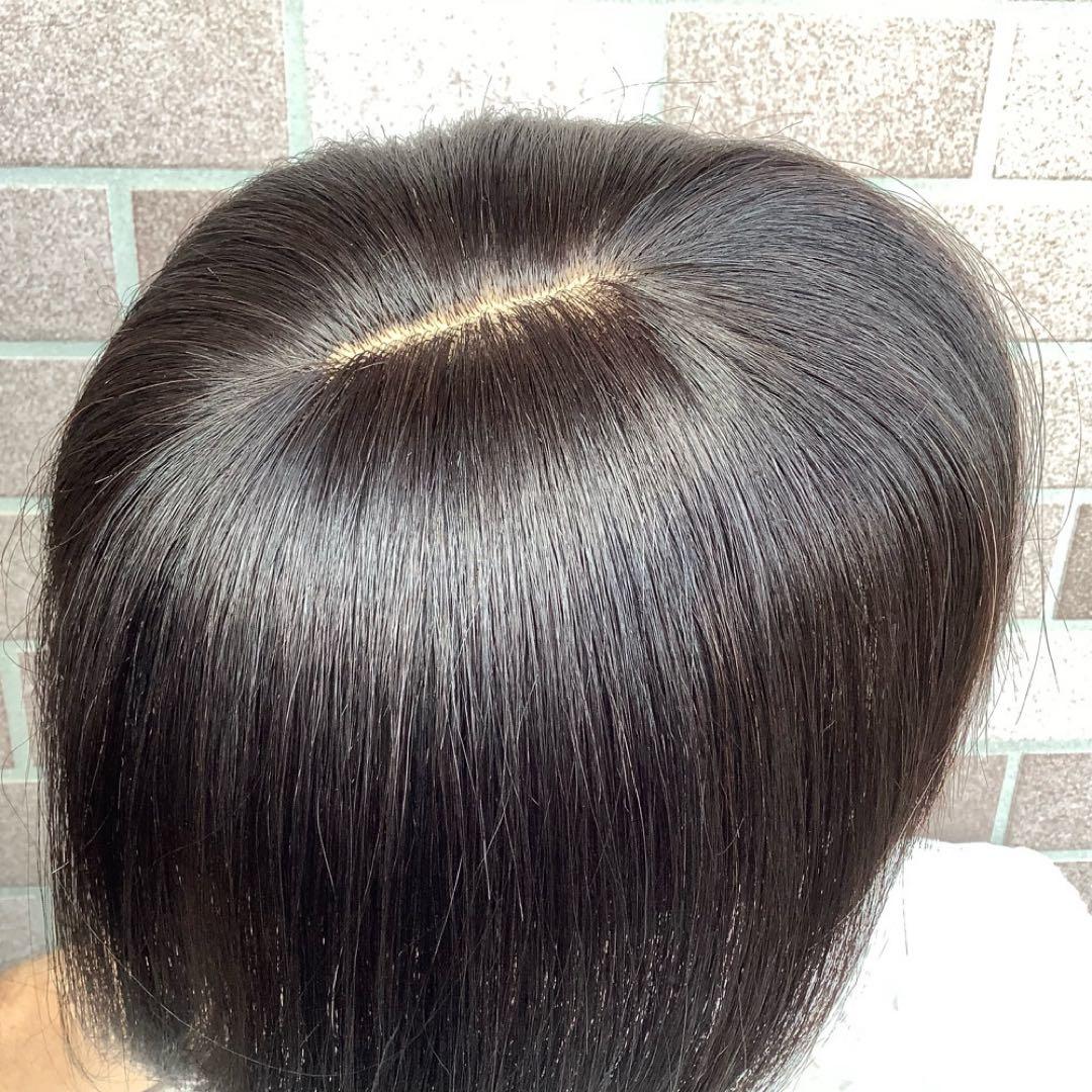 人毛100% 総手植 医療用 部分ウィッグ ヘアピース ブラウン ショート前髪