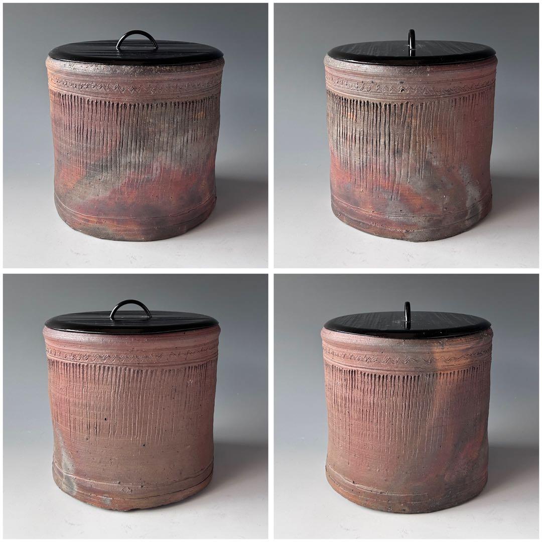 茶道具　丹波焼　南蛮写　縄簾　水指　蓋一閑造　表千家　即中斎宗匠書付　銘 柴垣