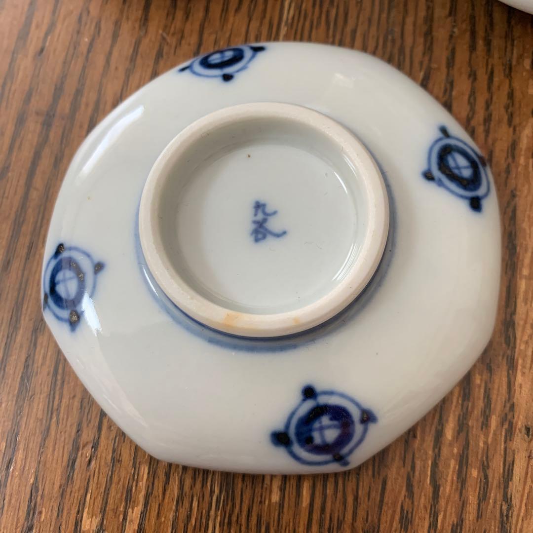 九谷焼⭐️八角形小皿5枚組⭐️仕覆付⭐️蔵保管