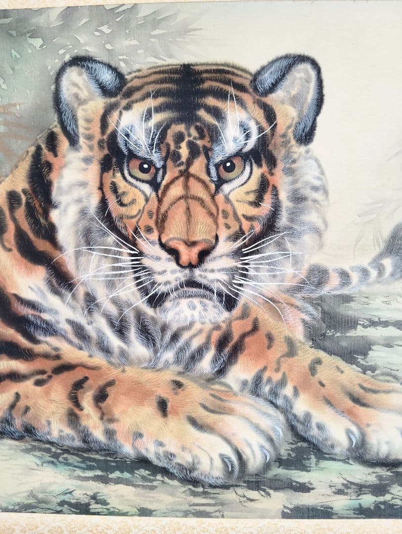 掛軸 重山弘耕 猛虎之図 掛軸 重山弘耕 猛虎之図 葛谷聖山