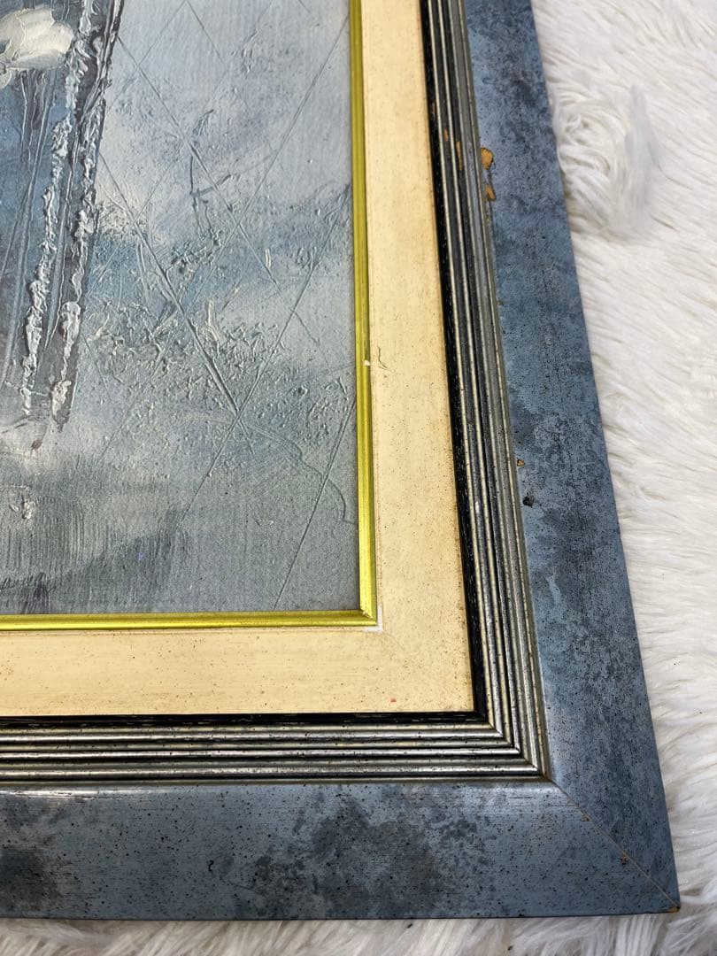 油彩複写画壁掛け 白いバラ 複写版 2021