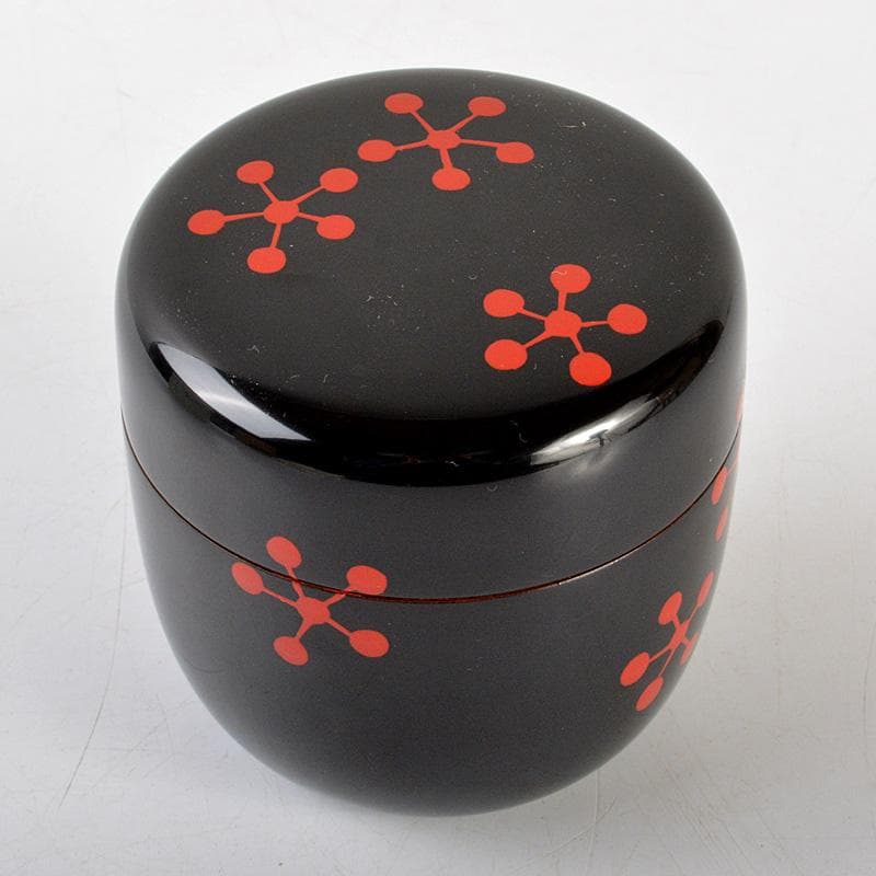 茶道具　山中塗　中村湖彩作　三千家好写　利休梅　大棗　共布共箱　V　6428