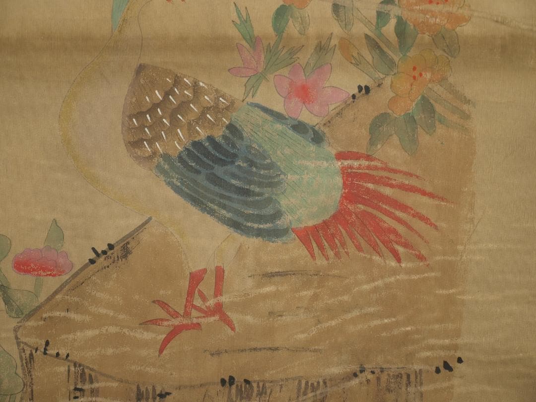 中国，南唐の掛軸 激安骨董品 肉筆保証 博物館保管品 BD306A12-2 近所