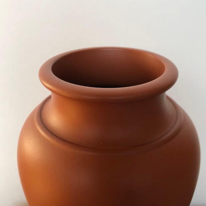 常滑焼 朱泥 花器 名工 都築陶元 双鶴に月