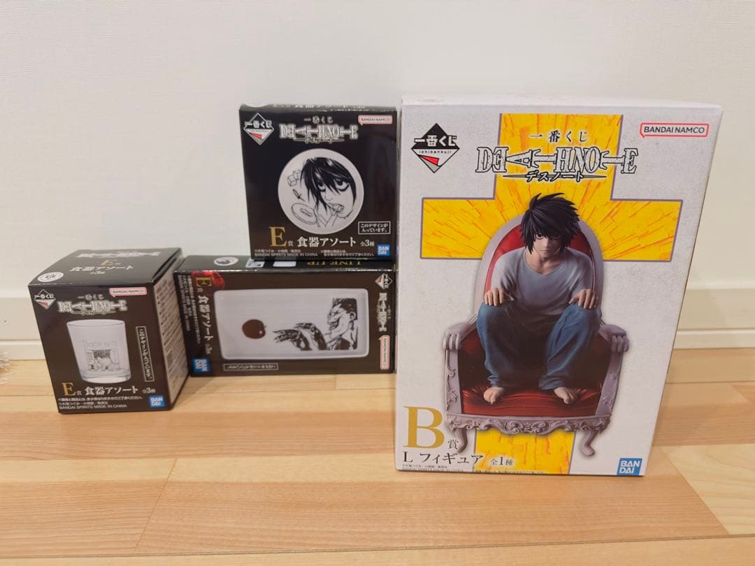 デスノート 1番くじ L フィギュア B賞 食器アソートE賞3種コンプセット