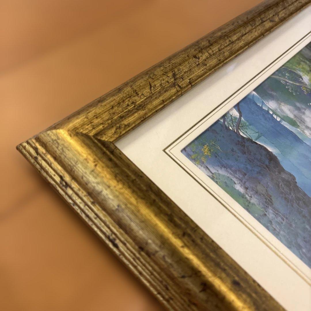 額装 ジブリ もののけ姫 山本二三展 複製原画 宮崎駿 シシ神の森 新品同様