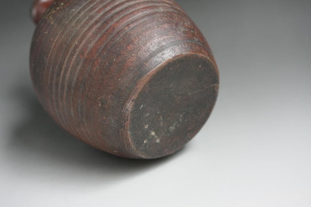 素朴な輪紋酒徳利 花入れ 江戸時代 古常滑焼