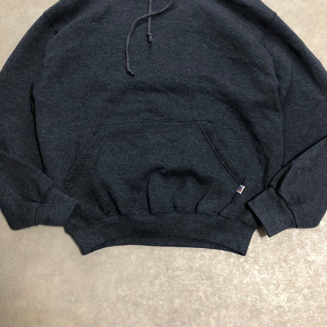 90sヴィンテージ ラッセルアスレティック無地スウェットパーカー青タグメキシコ製