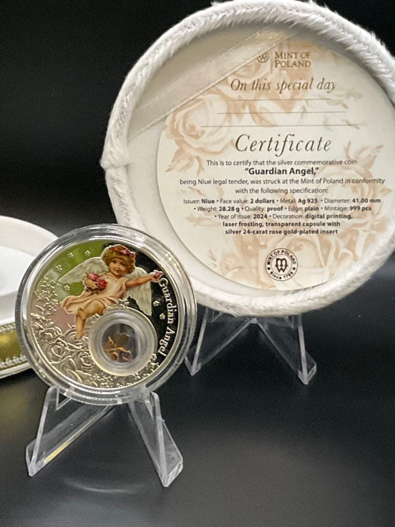 2024年ニウエ 守護天使 プルーフ銀貨