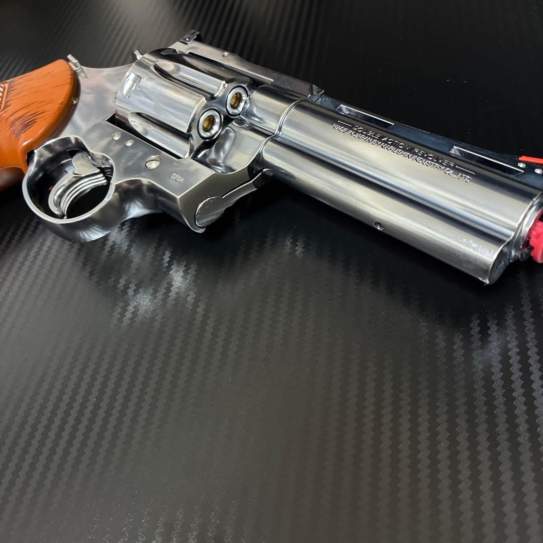 ガスガン シルバー BB弾付き　アナコンダ4インチ　シルバーABSリボルバー