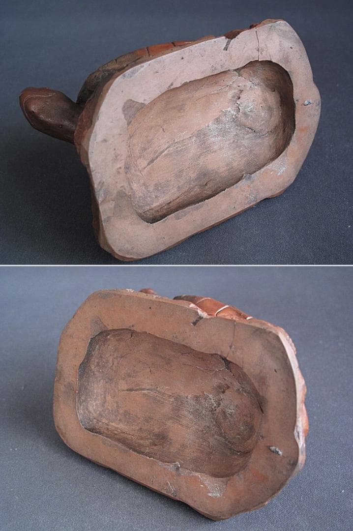 時代!! 天保赤備前『亀に仙人香炉』珍しい細工物高13㎝