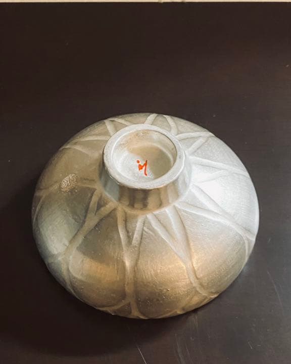 林みちよ　紅縁銀彩花碗　旅茶碗　小服茶碗　ティーカップ　茶道