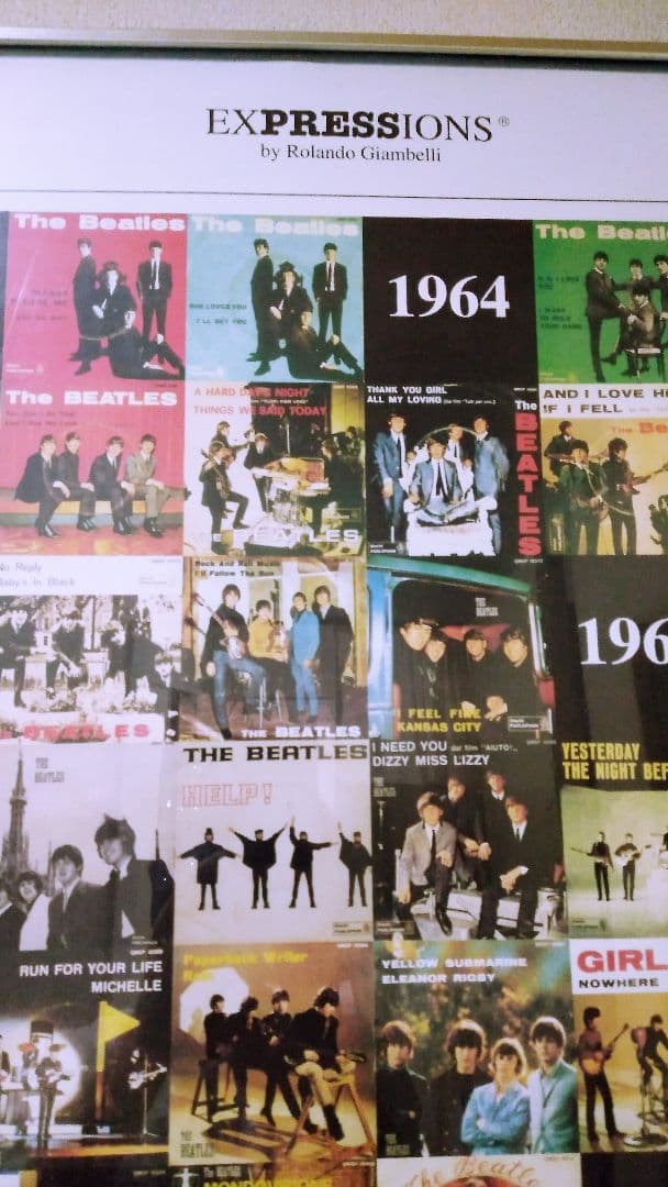 ビートルズ Beatles アート ポスター ローランド・ジャンベリ 大型額装