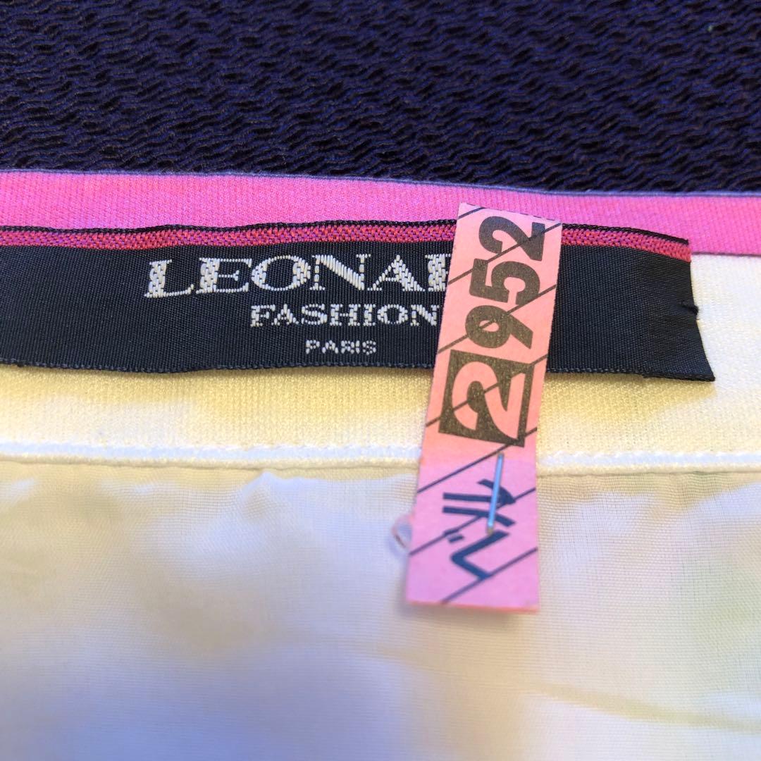 [LEONARD]レオナールスカート白地に花柄L クリーニング済