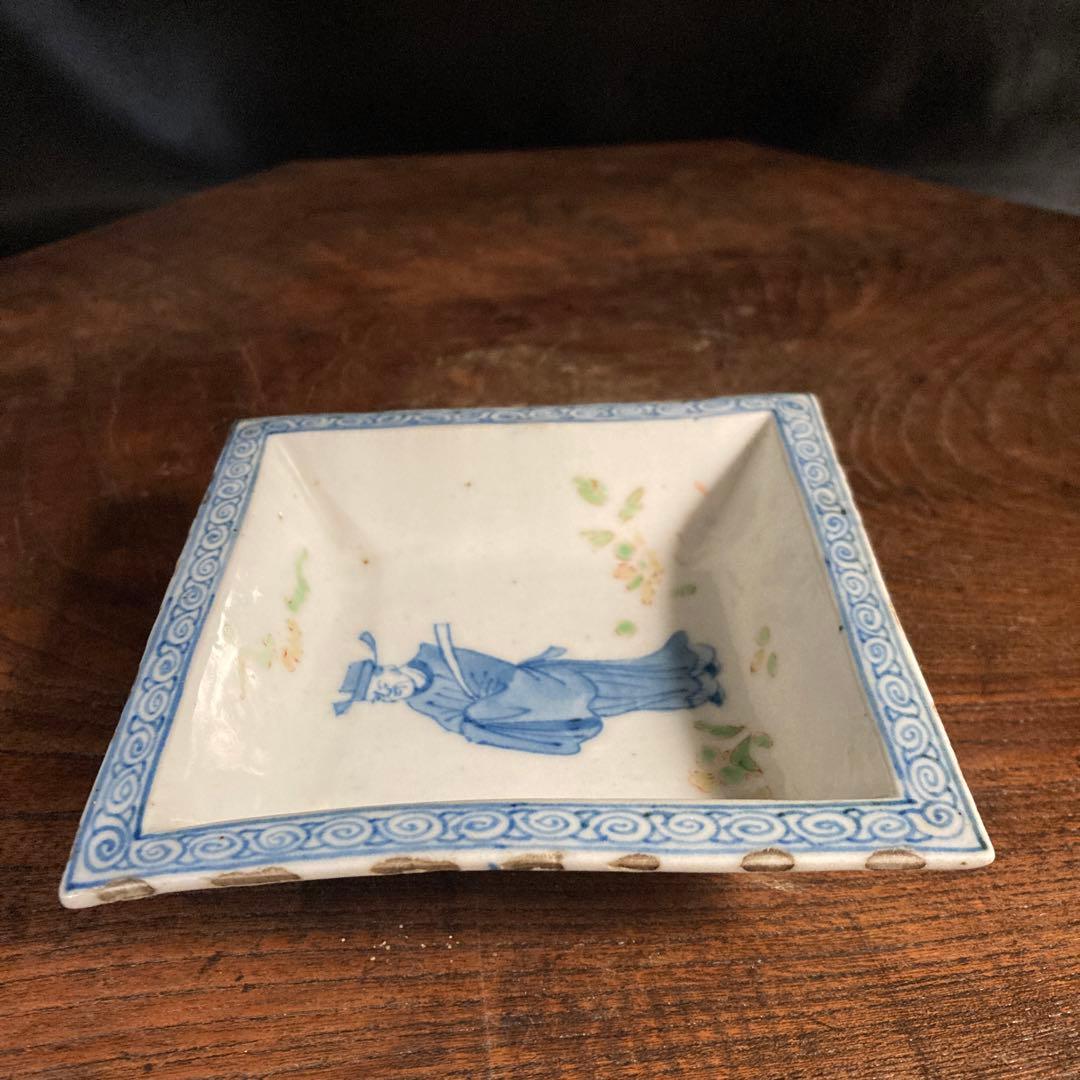 新春赤札セール❗️【ギャラリー三益】古染付　文官紋方角皿