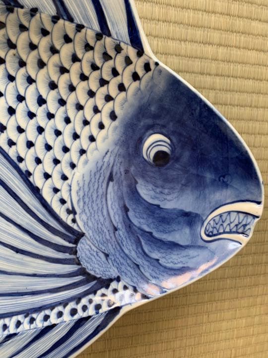 珍品」大明萬暦年製 魚型 大皿 骨董