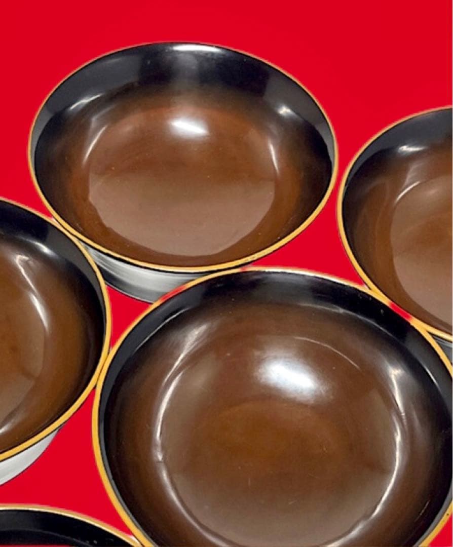 角形 螺鈿細工 漆器6客 金赤蒔絵蝶文 50年前 送込 - メルカリ