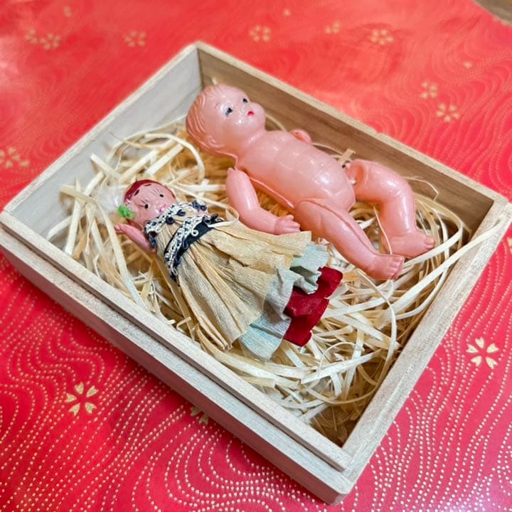 セルロイド キューピー人形 ☆ 昭和初期 大型☆オレンジ色☆セルロイド