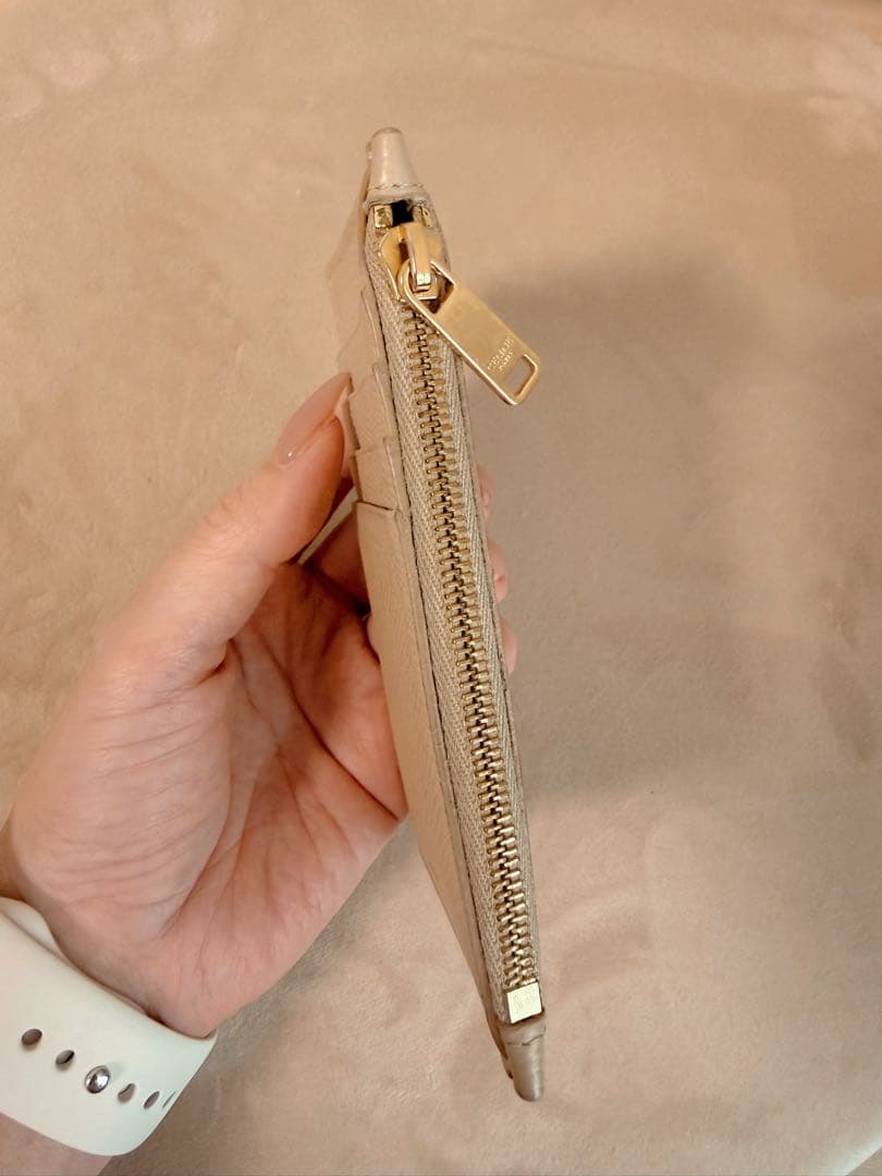 CELINE ベージュ レザー カードケース/ケース