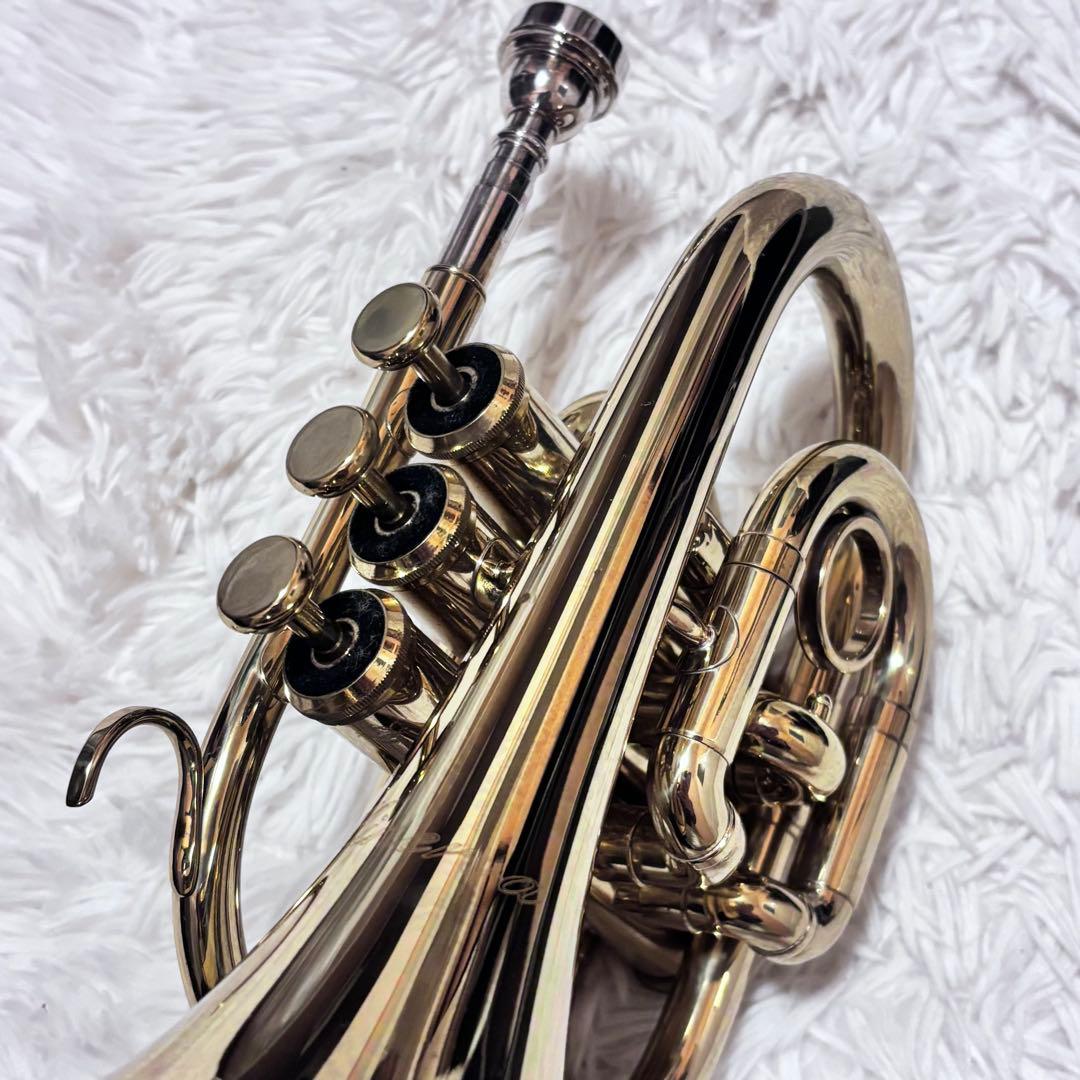 ポケットトランペット MPT100L Minerva ケース付き 金色 ラッカー