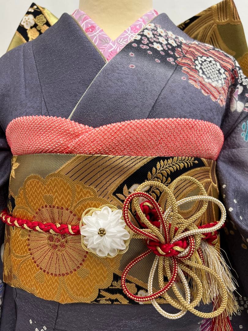 振り袖 フルセット 別誂長襦袢 成人式 金彩加工 銀通し ますいわ屋扱い