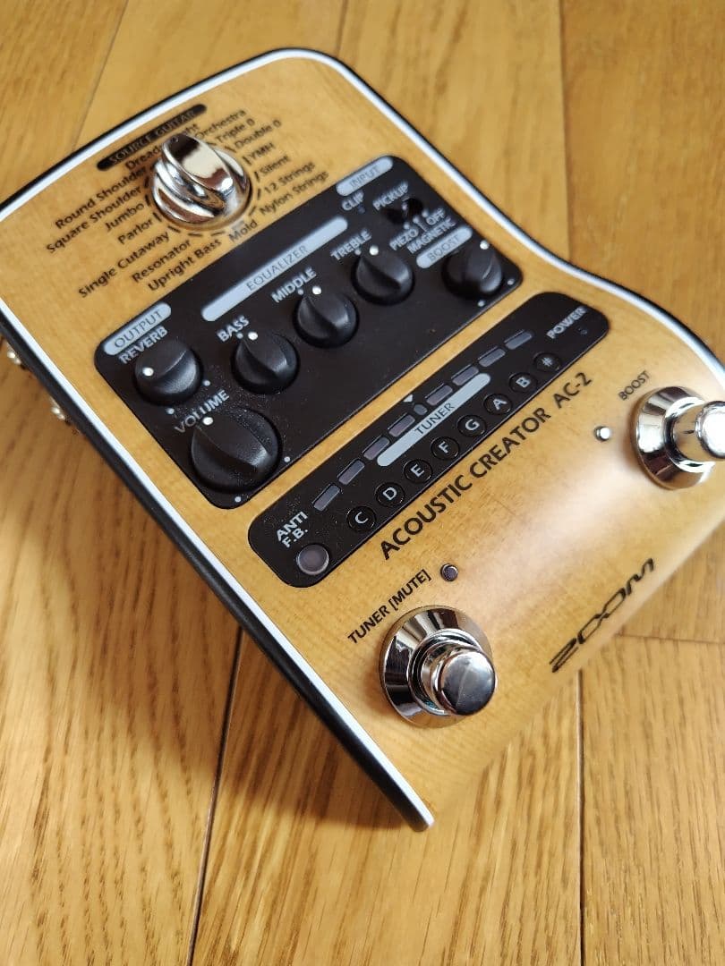 ほぼ未使用品 ZOOM AC-2 アコースティックギター用 プリアンプ ほぼ未