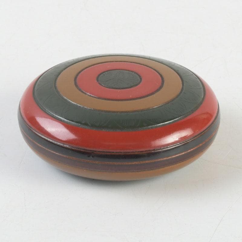 茶道具　松雲造　菊桐蒔絵　独楽香合　共箱　V　9467