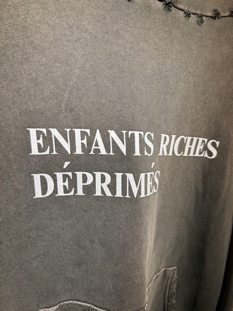 ENFANTS RICHES DÉPRIMÉS フード付きパーカー グレー