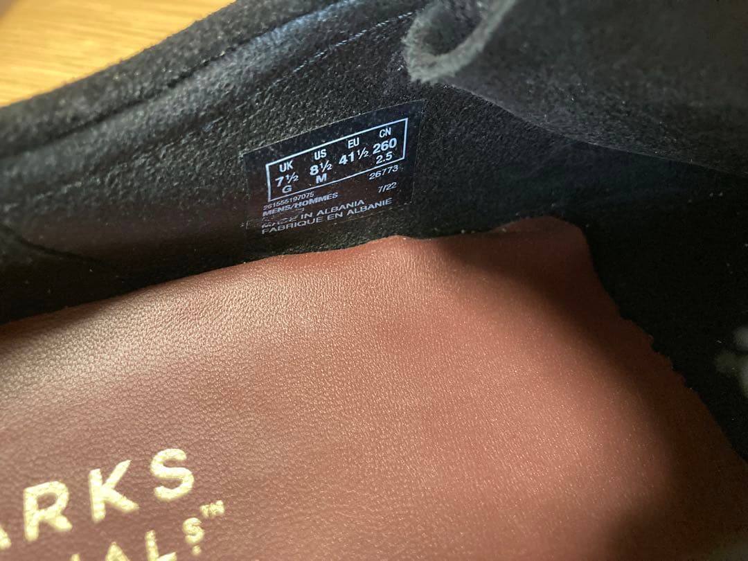 Clarks ワラビーブラック 25.5cm UK7h