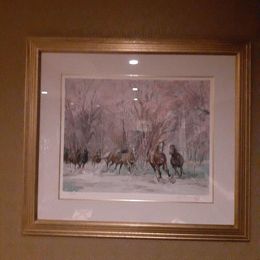 リトグラフ絵画「馬９頭」