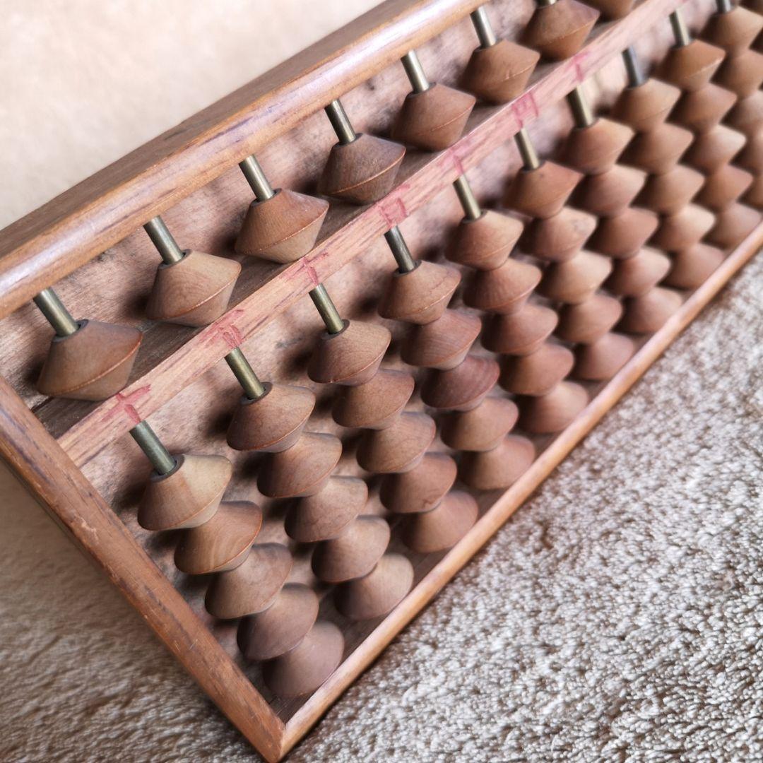 昭和初期 100年前 1930s】ソロバン 算盤 6玉 (五珠1個 一珠5個
