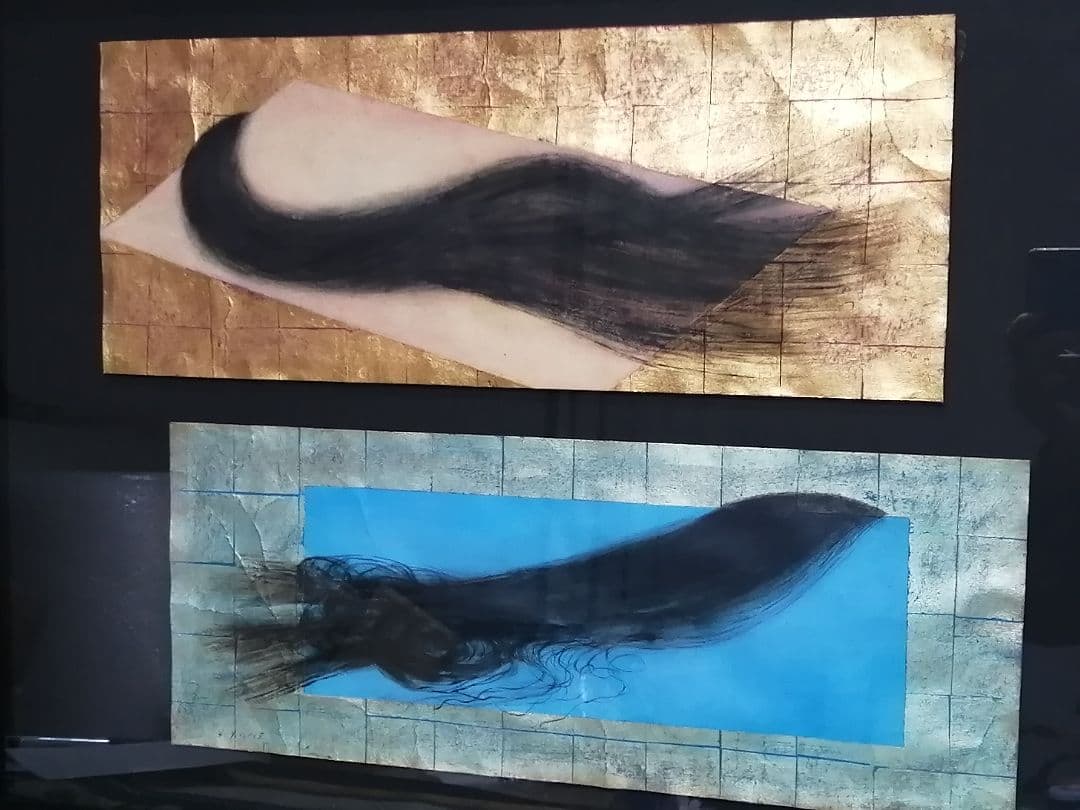 作家 横前裕子 紫式部 源氏物語 39帖 御法 金箔 銀箔 絵画