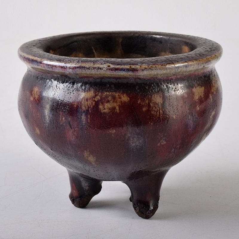 中国　均窯　釣窯釉　三つ足香炉　C　R8573